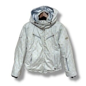 NILS Women's Ski Snowboard Puffer Jacket Cropped Light Blue Size 10 / 21 x 22